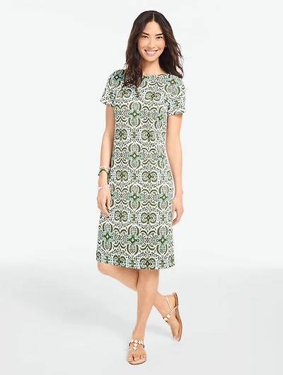 Effortless Jersey Shift Dress - Royal Medallion