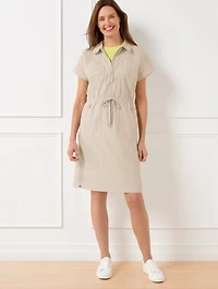 Crinkle Weave Utility Dress
