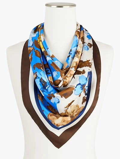 Painted Garden Silk Square Scarf