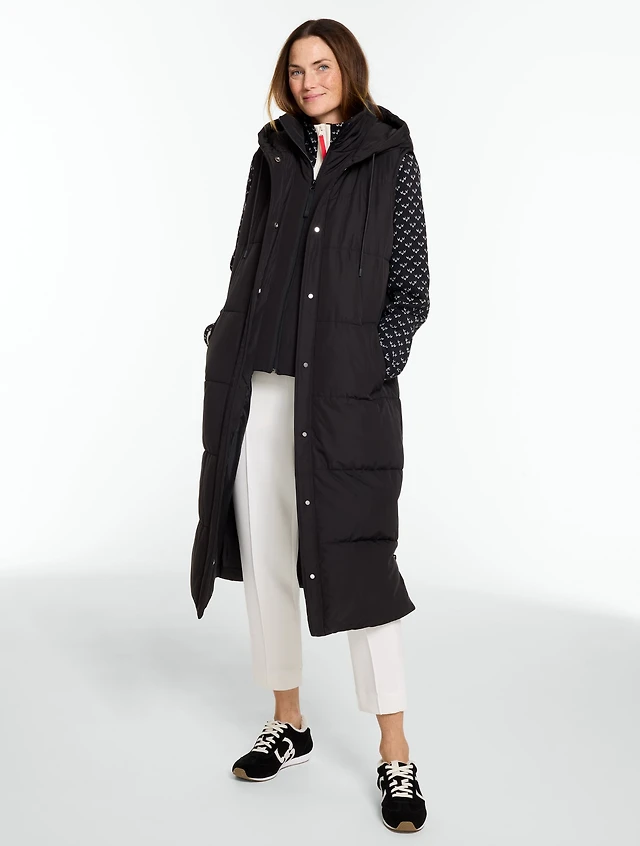 Hooded Long Puffer Vest