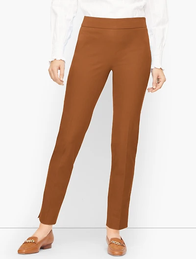 Plus Exclusive Talbots Chatham Cotton Bi-Stretch Slim Ankle Pants - Solid Curvy Fit