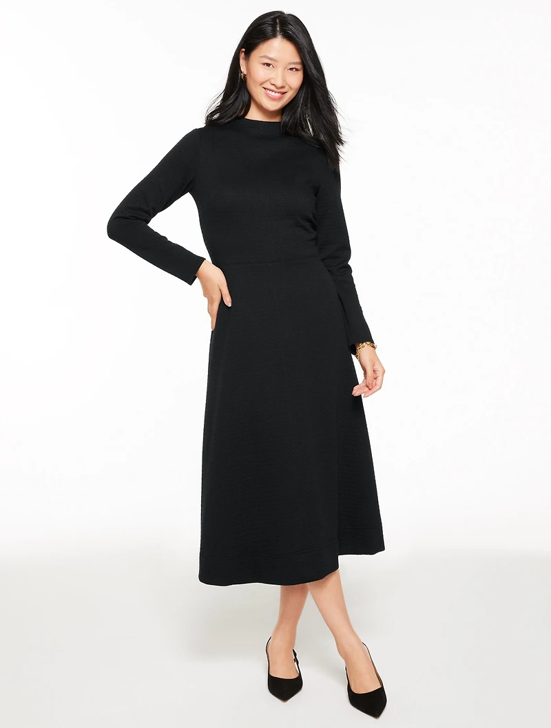 Diamond Jacquard Fit & Flare Midi Dress