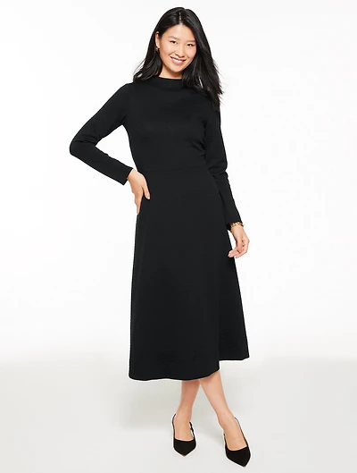 Diamond Jacquard Fit & Flare Midi Dress