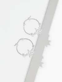 Sterling Silver Flurry Hoop Earrings
