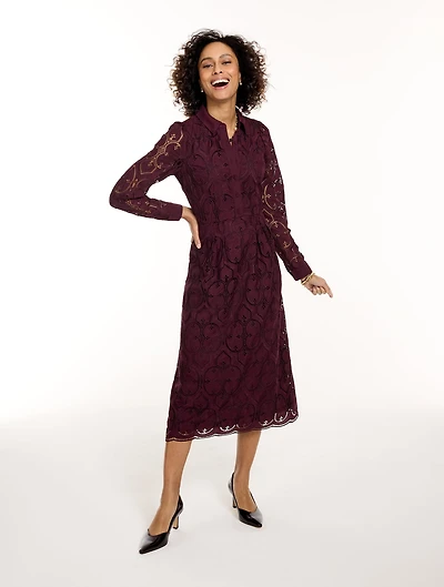 Eyelet Midi Shirtdress