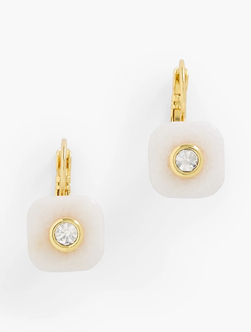 Floating Geo Stone Drop Earrings