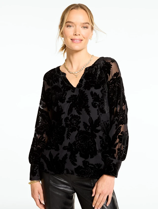 Prosperous Floral Velvet Top