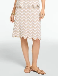 Cotton Crochet Pencil Skirt - Stripe