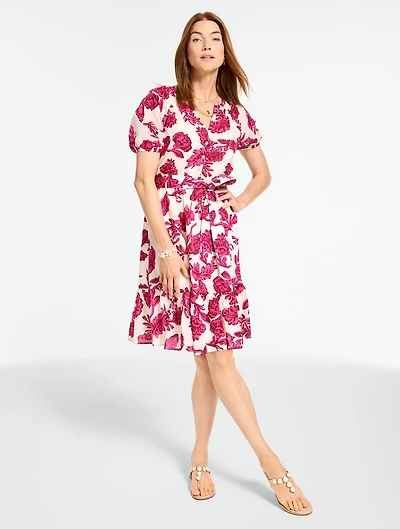 Voile Fit & Flare Dress - Shadow Floral