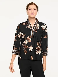 Poplin Top - Vivid Blooms