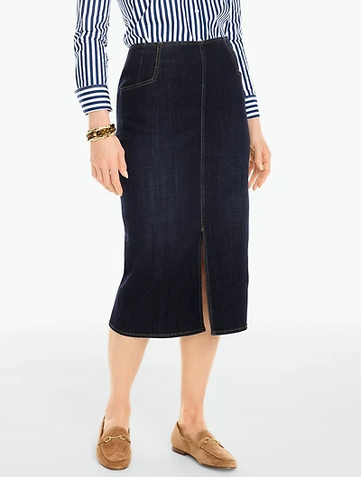 Denim Pencil Skirt - Manor Wash