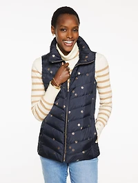 Down Puffer Vest - Scattered Snowflakes