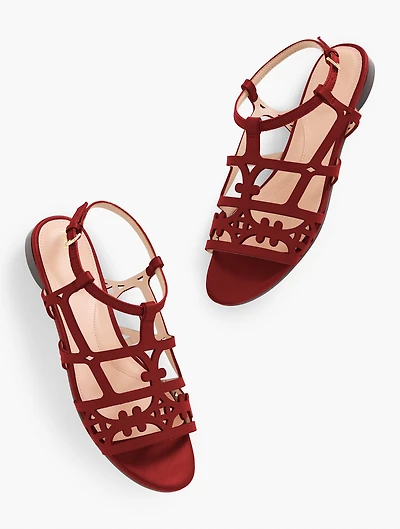 Kali Laser Cut Vachetta Sandals