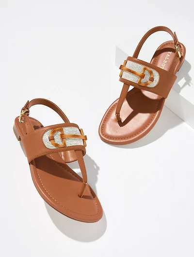 Gia Bit Nappa Thong Sandals