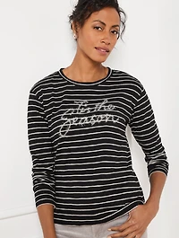 Tis The Season Tinsel Crewneck Tee