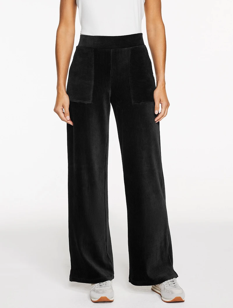 Sky Lounge Velour Wide Leg Pants