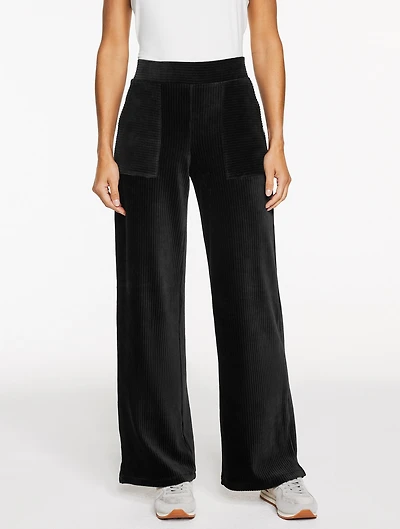 Sky Lounge Velour Wide Leg Pants