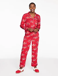 Printfresh Satin Long Sleep Set - Fox Friends
