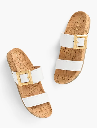 Malia Buckle Vachetta Slides