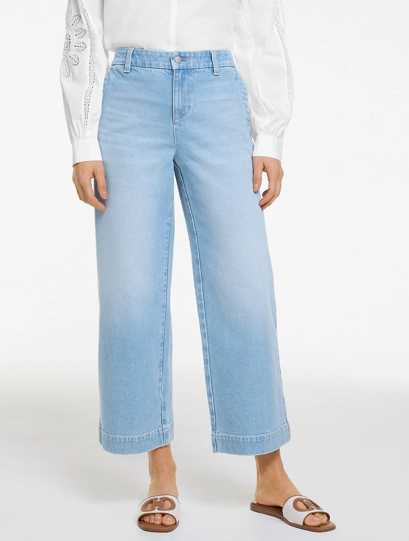 Wide Crop Jeans - Penrose Wash