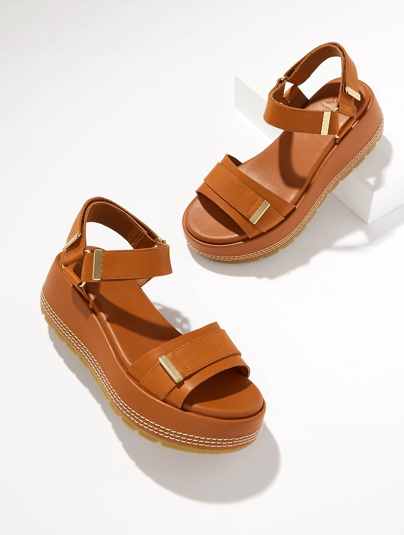 Sorel™Leather Sunpeak Platform Sandals