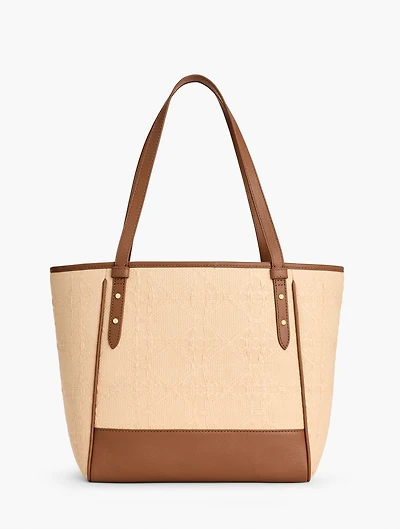 Diamond Straw Tote - Natural