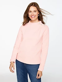 Jewel Button Shoulder Sweatshirt