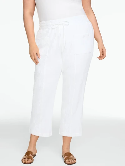 Crinkle Gauze Straight Leg Pants
