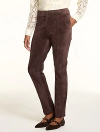 Faux Suede Slim Ankle Pants
