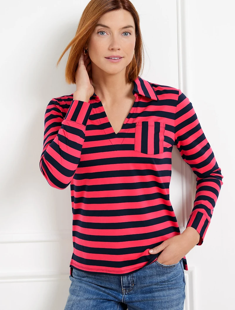 Knit Popover Shirt - Calais Stripe