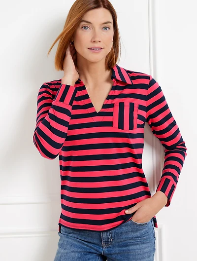 Knit Popover Shirt - Calais Stripe