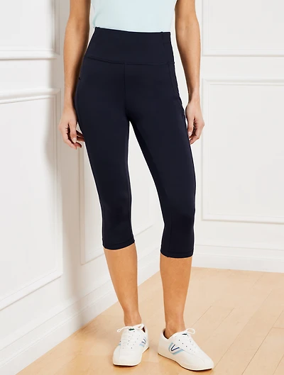 Performance Interlock High Waist Crop Leggings
