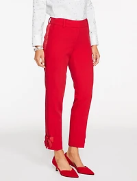 Talbots Hampshire Lightweight Double Cloth Straight Ankle Pants - Bow