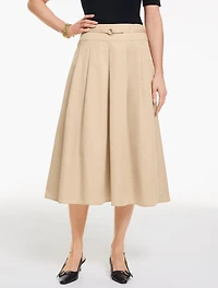 Fit & Flare Twill Skirt