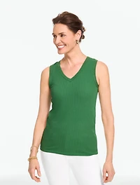Crochet Trim Ribbed Tank