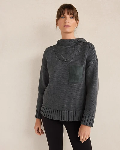 Cotton Blend Pocket Hoodie