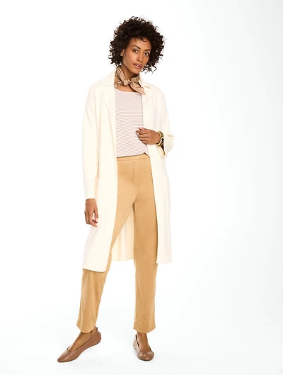 Notch Collar Long Sweater Jacket
