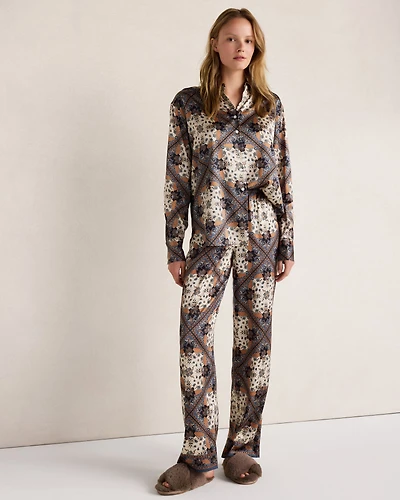 Washable Silk Printed Pajama Pants
