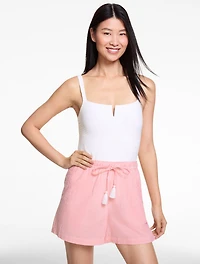 Aqua Club Seersucker Shorts Cover-Up - Classic Stripe