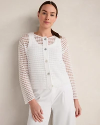 Organic Cotton Pointelle Cardigan