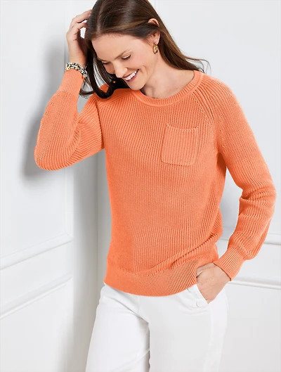 Patch Pocket Crewneck Sweater