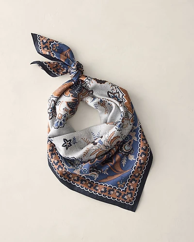 Whispering Vines Printed Silk Scarf
