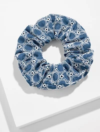 Chambray Eyelet Scrunchie