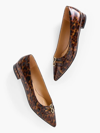 Scarlet Cut Out Nappa Flats - Tortoiseshell