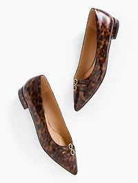 Scarlet Cut Out Nappa Flats - Tortoiseshell