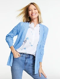 Cable Pointelle Cardigan