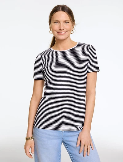 Short Sleeve Crewneck Tee - Lizzy Stripe