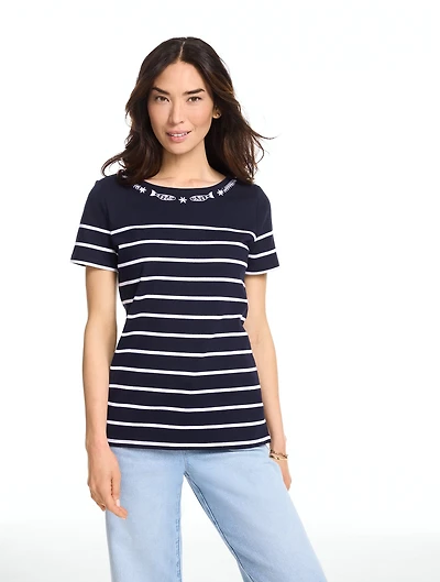 Embroidered Authentic Talbots Tee - Simple Sardines