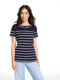 Embroidered Authentic Talbots Tee - Simple Sardines