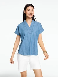 Extended Shoulder Denim Popover - Catalina Breeze Wash